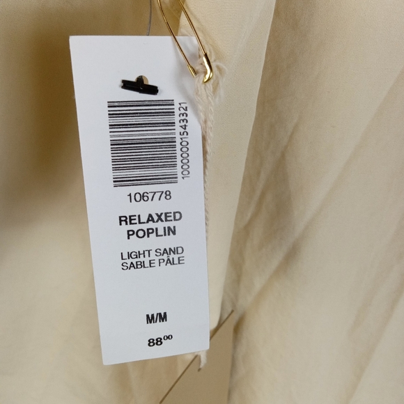 Aritzia Wilfred Free Relaxed Poplin Shirt Womens Size Medium Button Up Collared - Picture 6 of 11